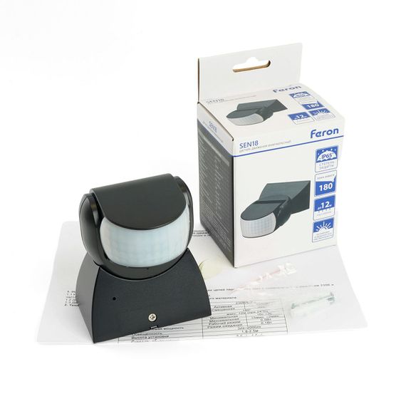 Датчик движения 1200W 12m 180° Feron SEN18 51576