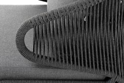 "Милан" лаунж-зона 5-местная плетеная из роупа (веревки), каркас алюминиевый серый, роуп темно-серый