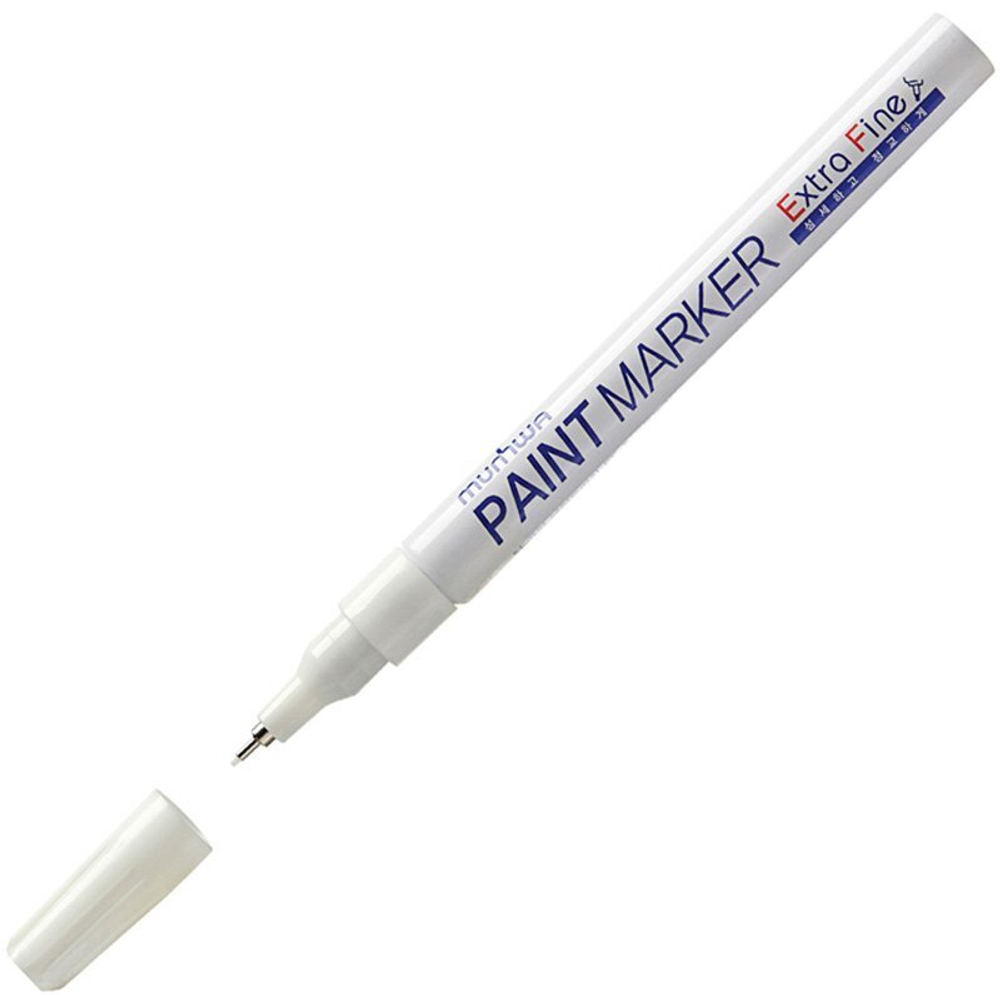 Маркер лаковый MunHwa Extra Fine Paint Marker, белый, 1 мм, нитро-основа, 12 штук