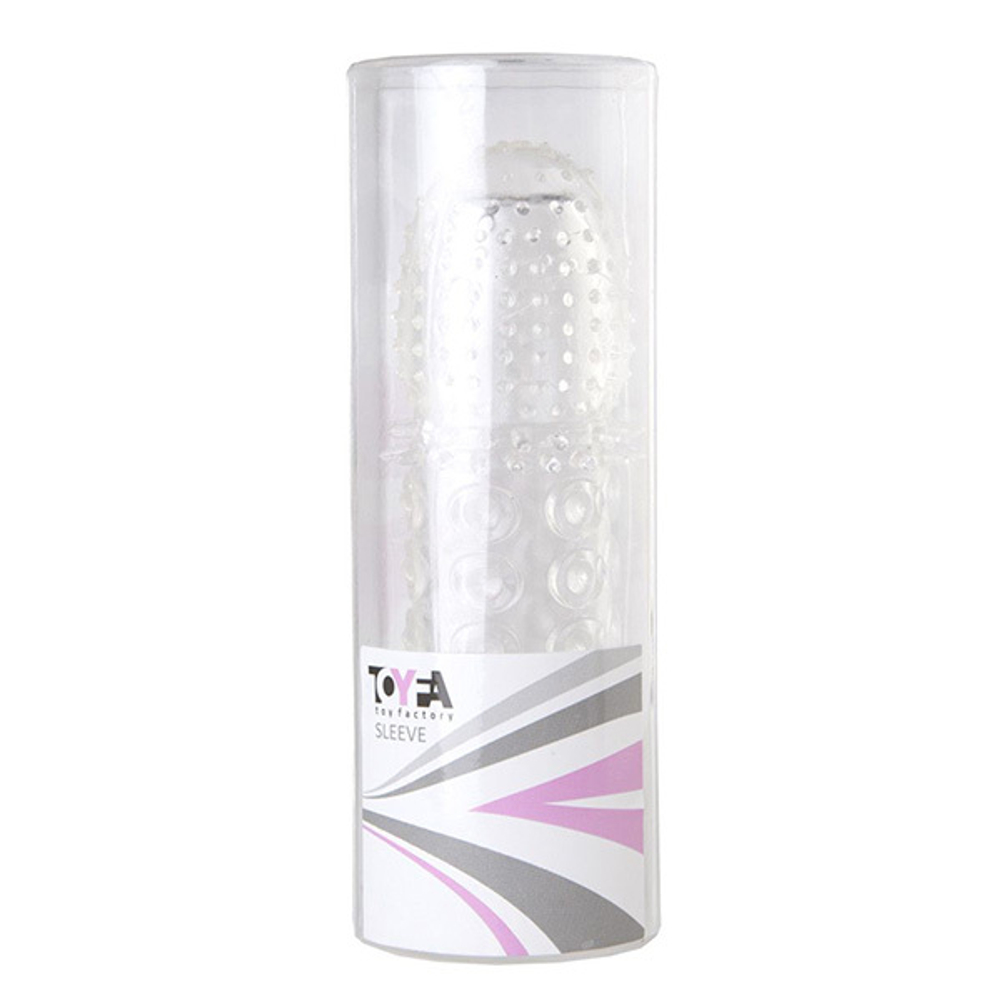 Прозрачная гелевая насадка 13,5см с точками, шипами и наплывами ToyFa Basic 818015-1