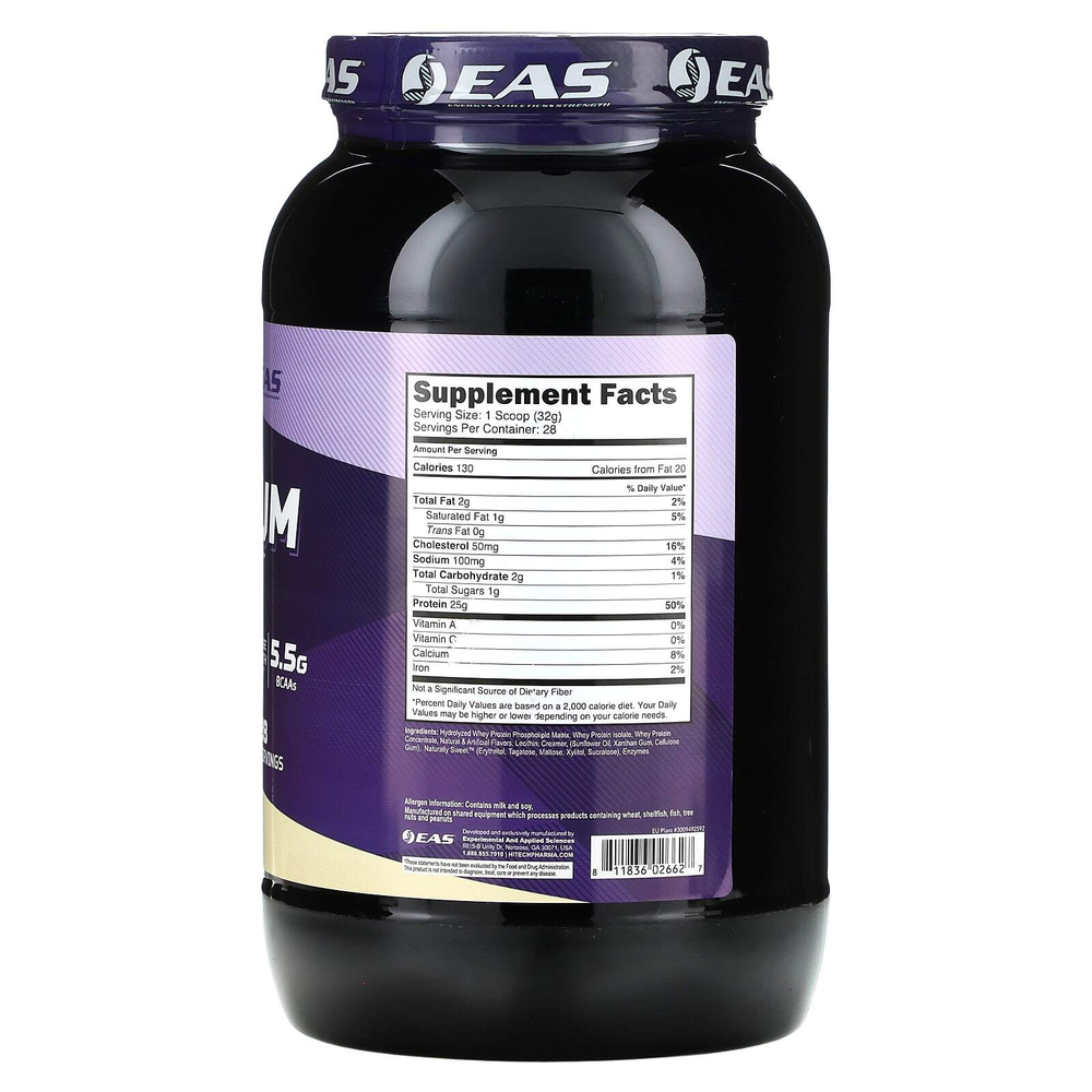 EAS, 100% Platinum Whey, ванильное мороженое, 907 г (2 фунта)