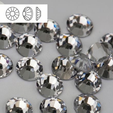 Стразы холодной фиксации из стекла, цвет Crystal, форма Flatback