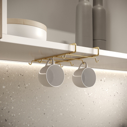 Держатель на полку Domaci Феррара D444-04 для чашек, золото поталь