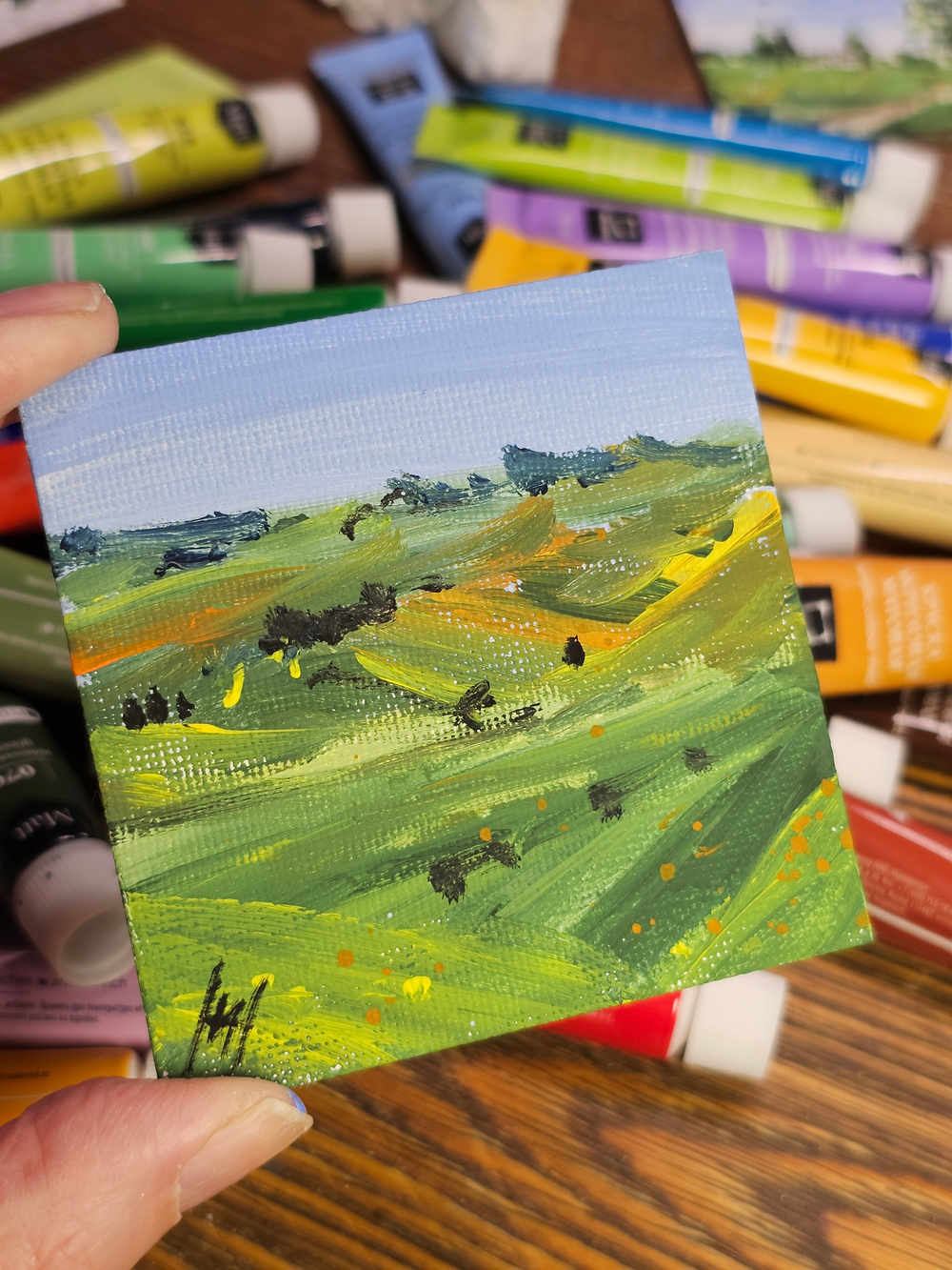 Магнит на холодильник с авторской росписью "Просторы России"