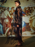 Халат из кружева с бахромой