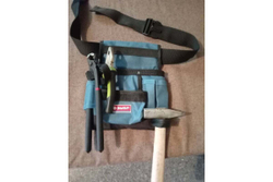 Сумка-пояс Зубр ЭКСПЕРТ одинарная, держатель для молотка, 9 карманов 38632