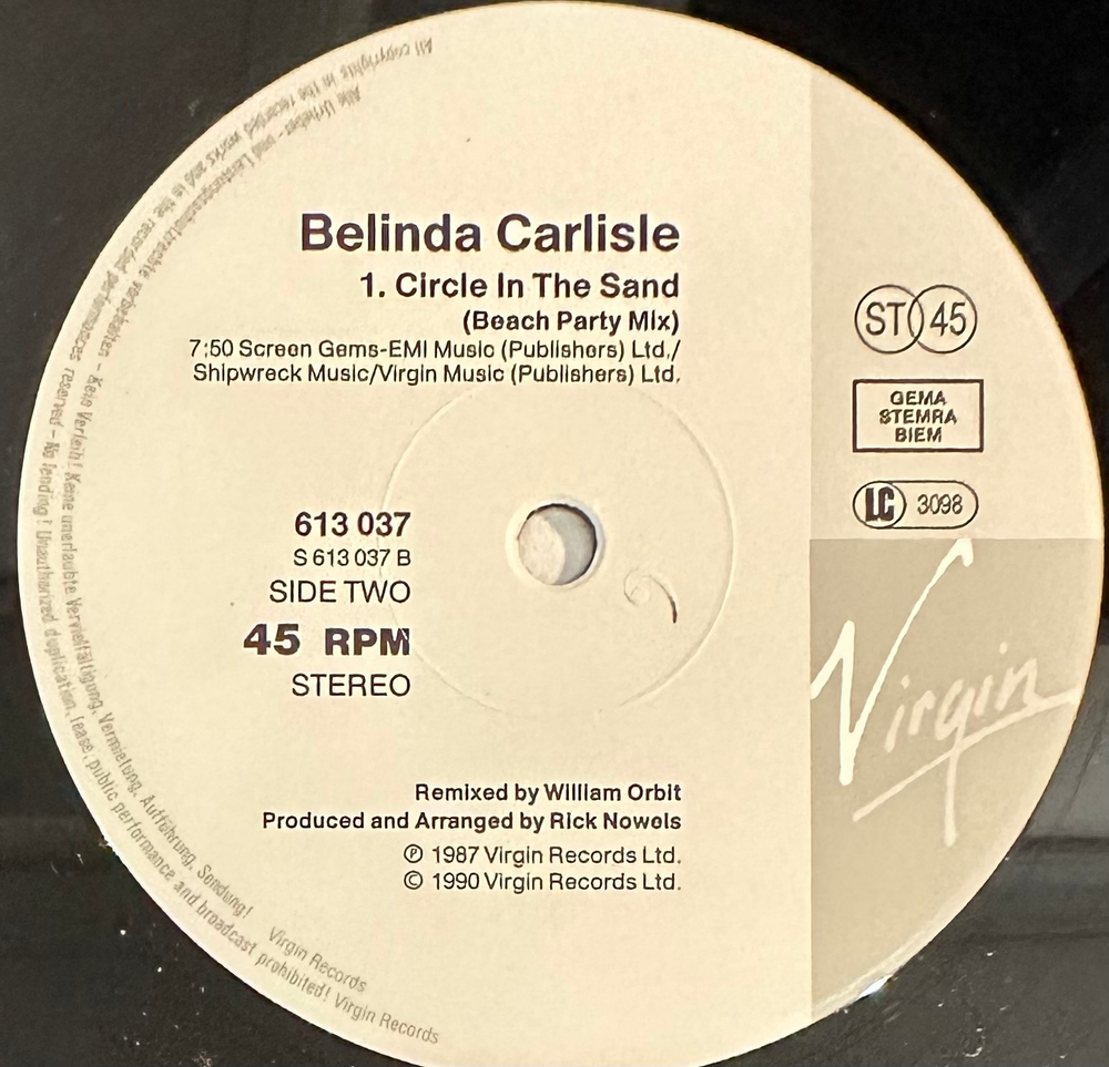Belinda Carlisle- Runaway Horses (Германия 1986г.) 12", 45 RPM
