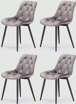 Комплект из 4-х стульев Vera серый велюр Премиум