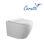 Унитаз CLIO Aria Tornado подвесной безободковый белый со смывом торнадо Ceruttispa CT10582 (525х355х345)