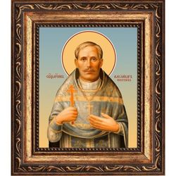 Александр Гневушев священномученик пресвитер. Икона на холсте.