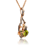 Подвеска «Лягушка» из красного золота с миксом камней