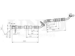 Шланг тормозной передний левый UNIO BRH-10113