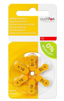 набор батареек для слуховых аппаратов Audifon №10