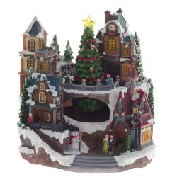 GAEM Фигурка декоративная "Рождество" (4 мелодии, подсвет, движ, 3xAA н/п, +USB), L27,5 W26 H29 см