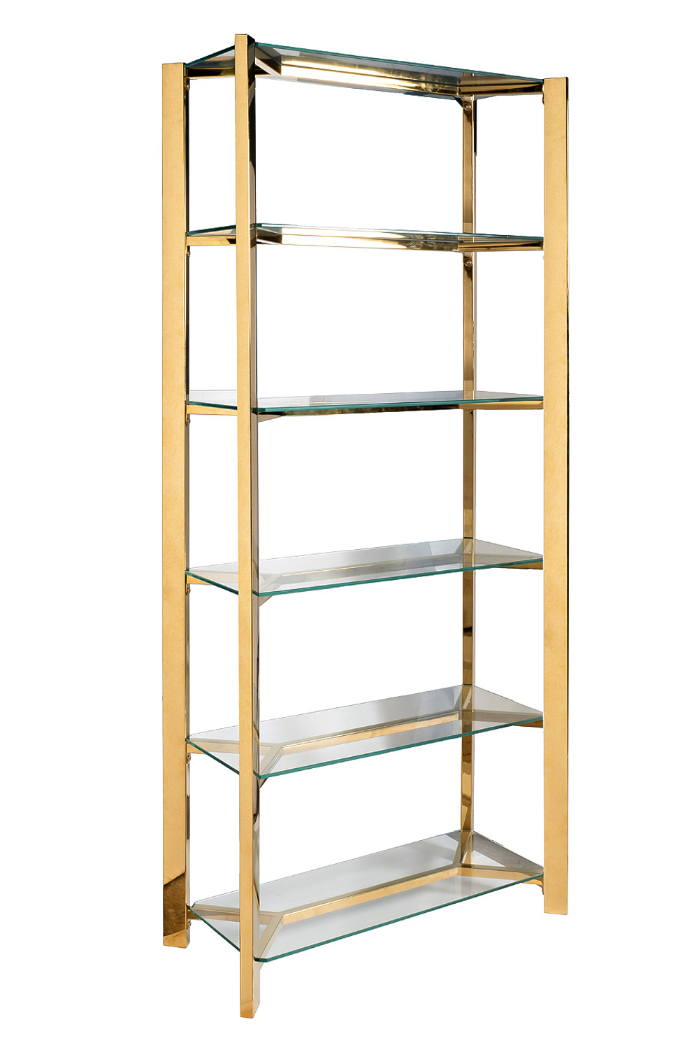 Стеллаж Garda Decor стекло прозр, золото 80*35*180 см