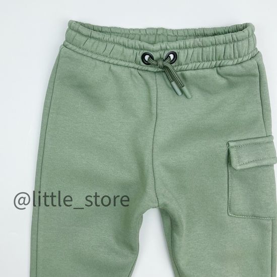 Джоггеры из футера с начесом, Хаки