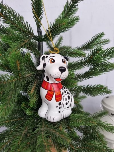 Пес долматинец ёлочная игрушка из фарфора