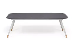 "Верона" журнальный стол из HPL 120х65, H40, каркас светло-серый (RA L7035) муар, цвет столешницы "серый гранит"