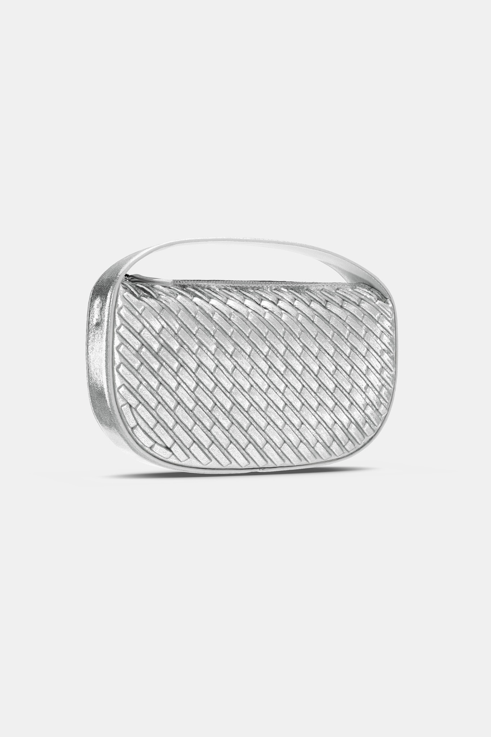 ZARA ПЛЕТЕНАЯ СУМКА, СЕРЕБРИСТЫЙ