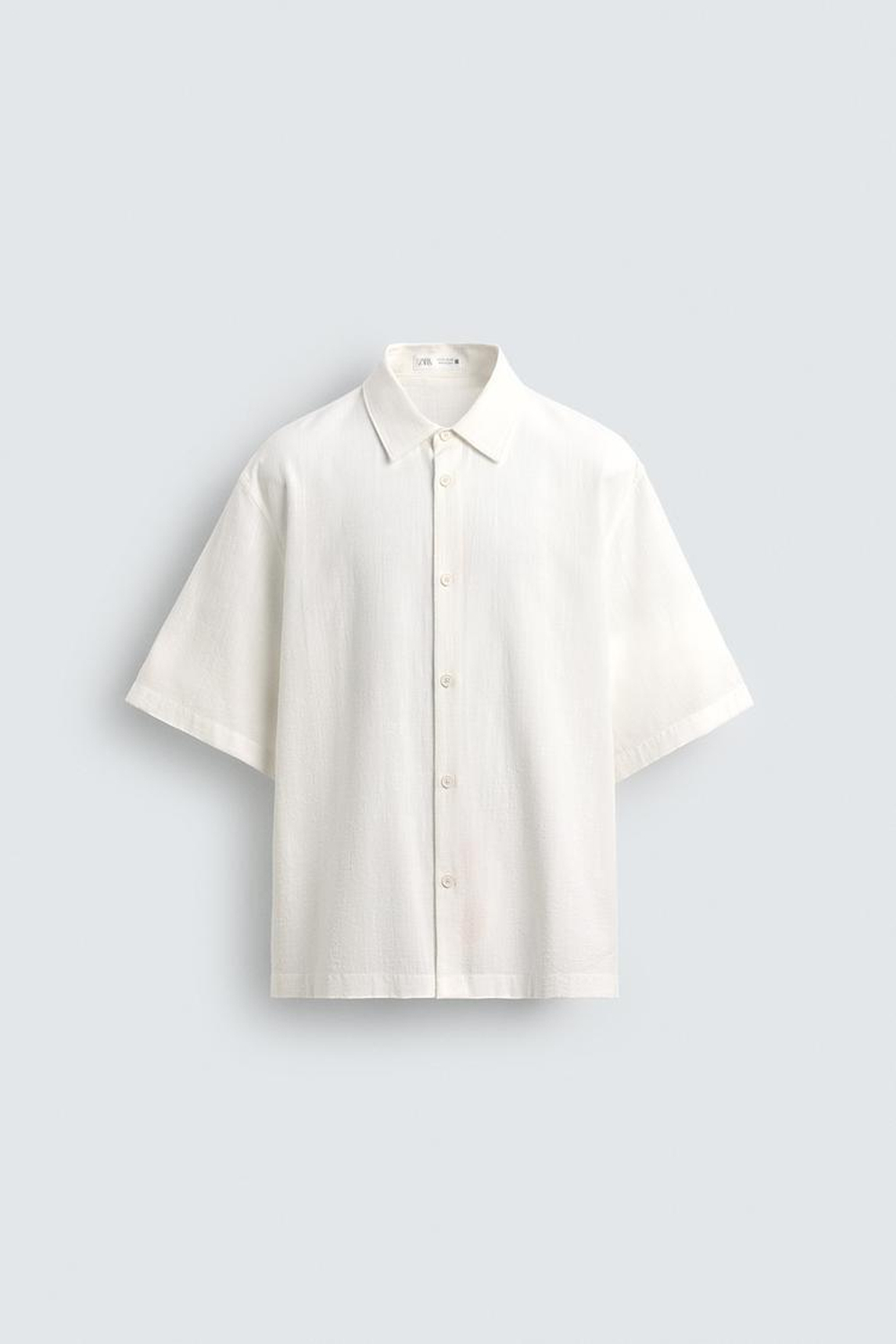 ZARA РУБАШКА BOXY FIT, БЕЛЫЙ