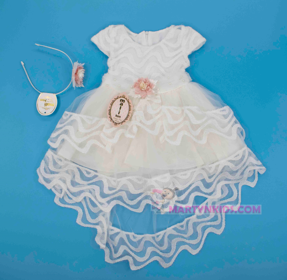 платье Первый бал-волна  ободок 4412