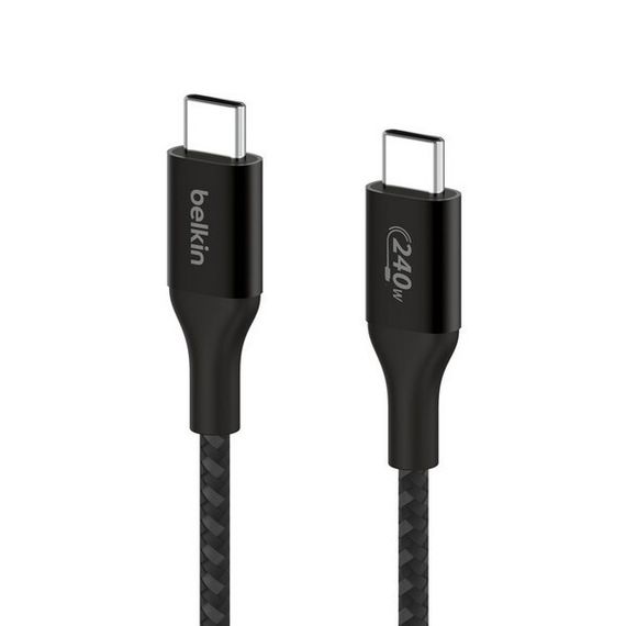 Кабель Belkin Boost Charge Braided USB-C - USB-C 1 м 240W (CAB015BT1MBK) черный