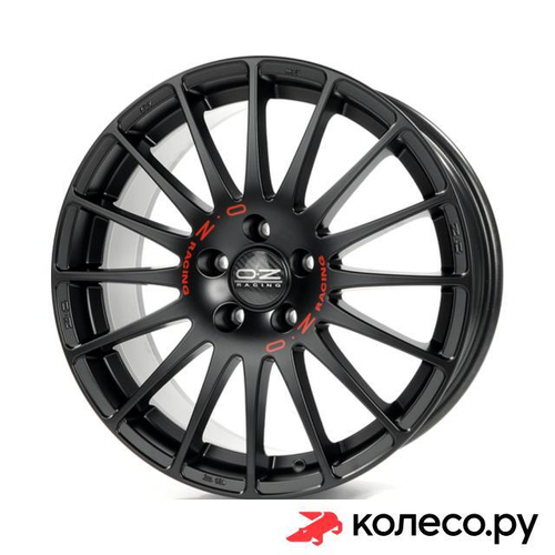 Superturismo GT 8x17/5*112 D75 ET35 Matt Black Red Lettering