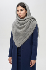 Оренбургский пуховый платок П2-100-03 серый