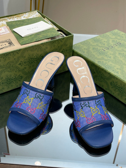 Gucci GG Mid-Heel Slide Sandal 7.5 cm