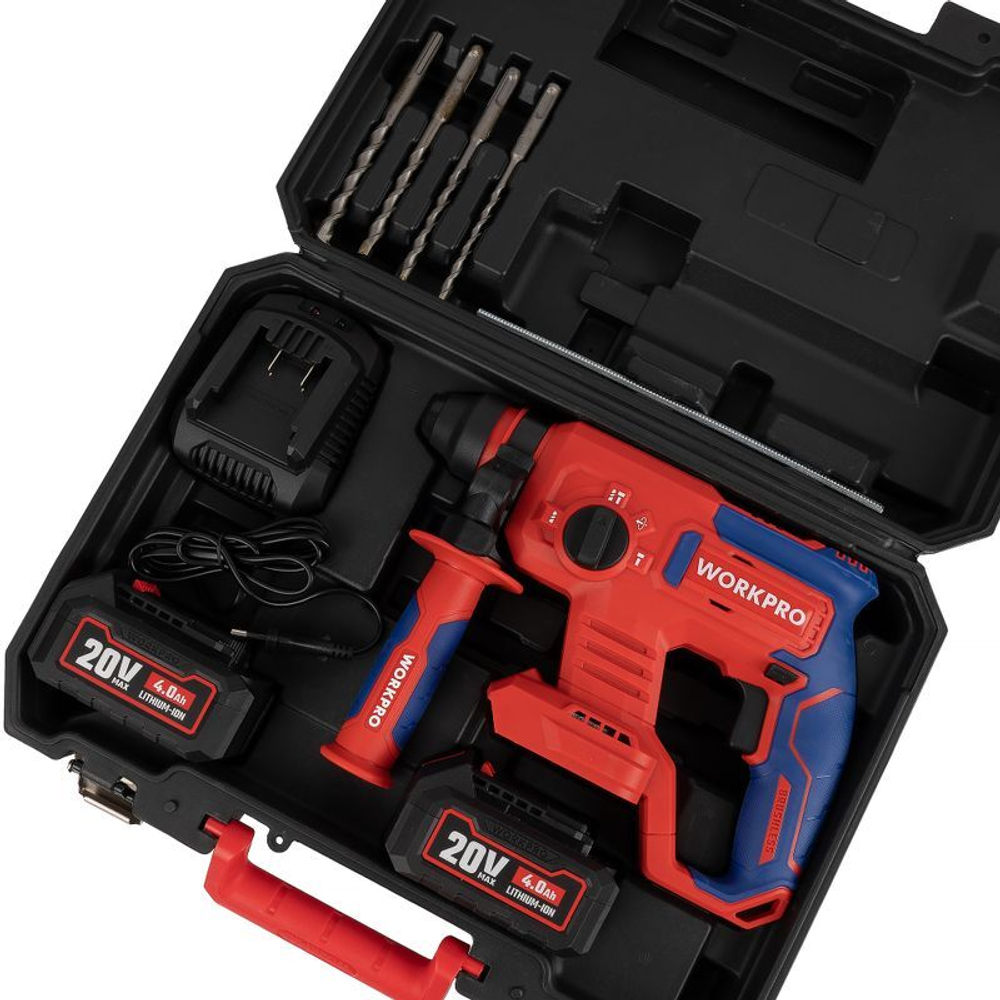 Перфоратор бесщеточный Workpro 20В 2х4 Ач