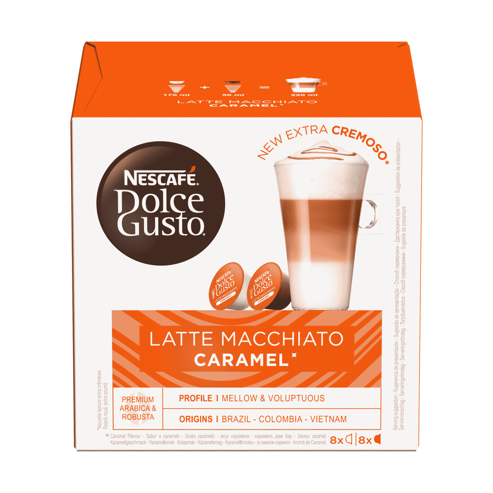 Кофе в капсулах Dolce Gustо Латте Макиато Карамель, 8+8 шт