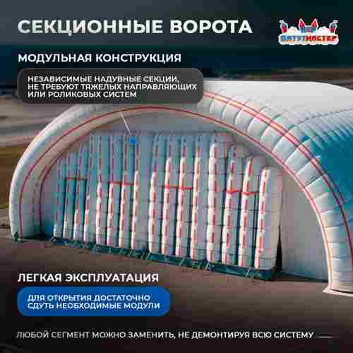 Надувной ангар для самолета «ПилотГараж», 60×45×20 м