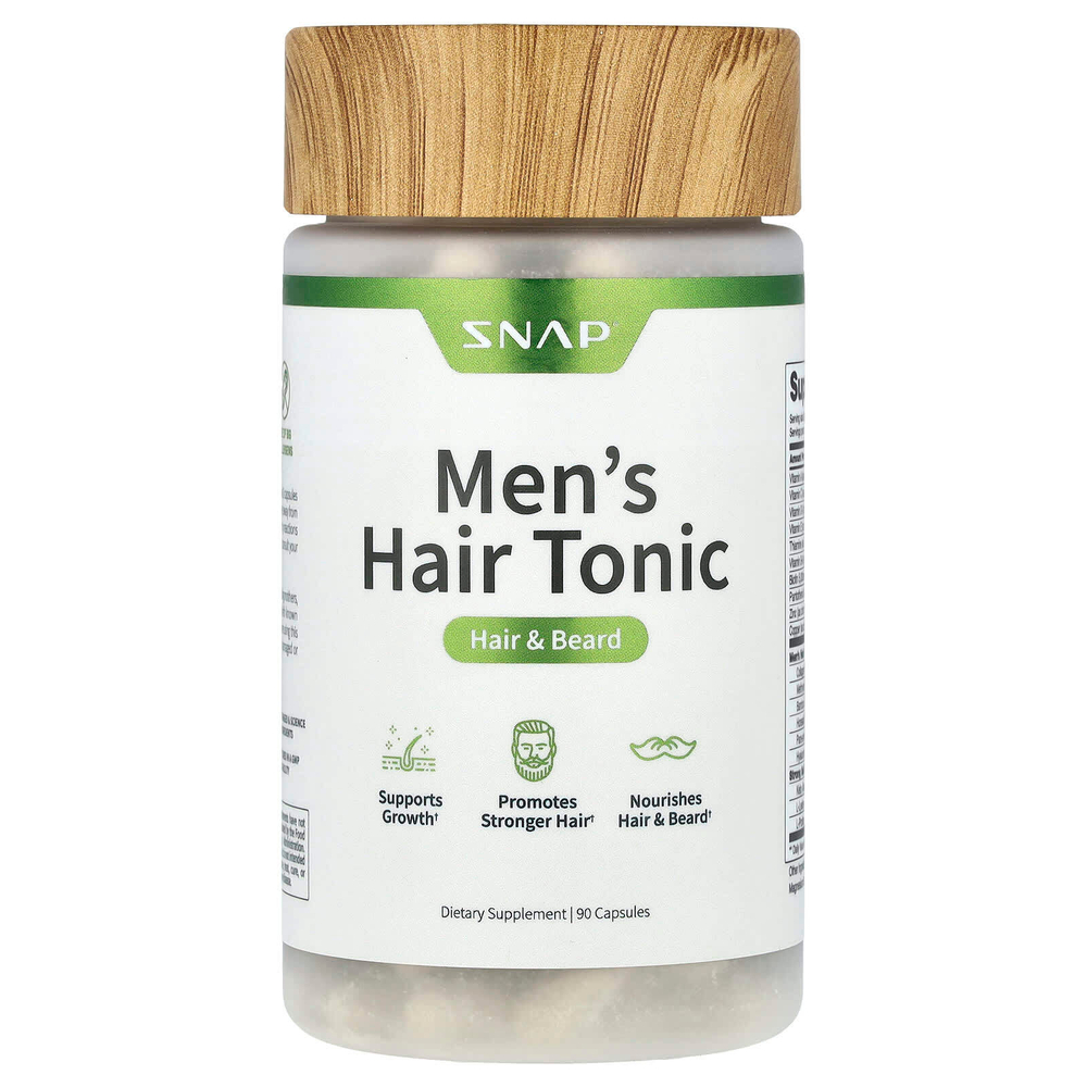 Snap Supplements, Тоник для мужчин, для волос и бороды, 90 капсул