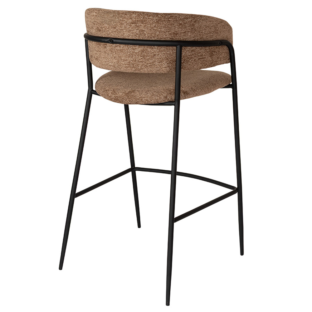 Стул барный Bergenson Bjorn Helning, мягкий шенилл, светло-коричневый