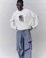 Брюки One Two Striped Baggy Pants Dirty-Blue