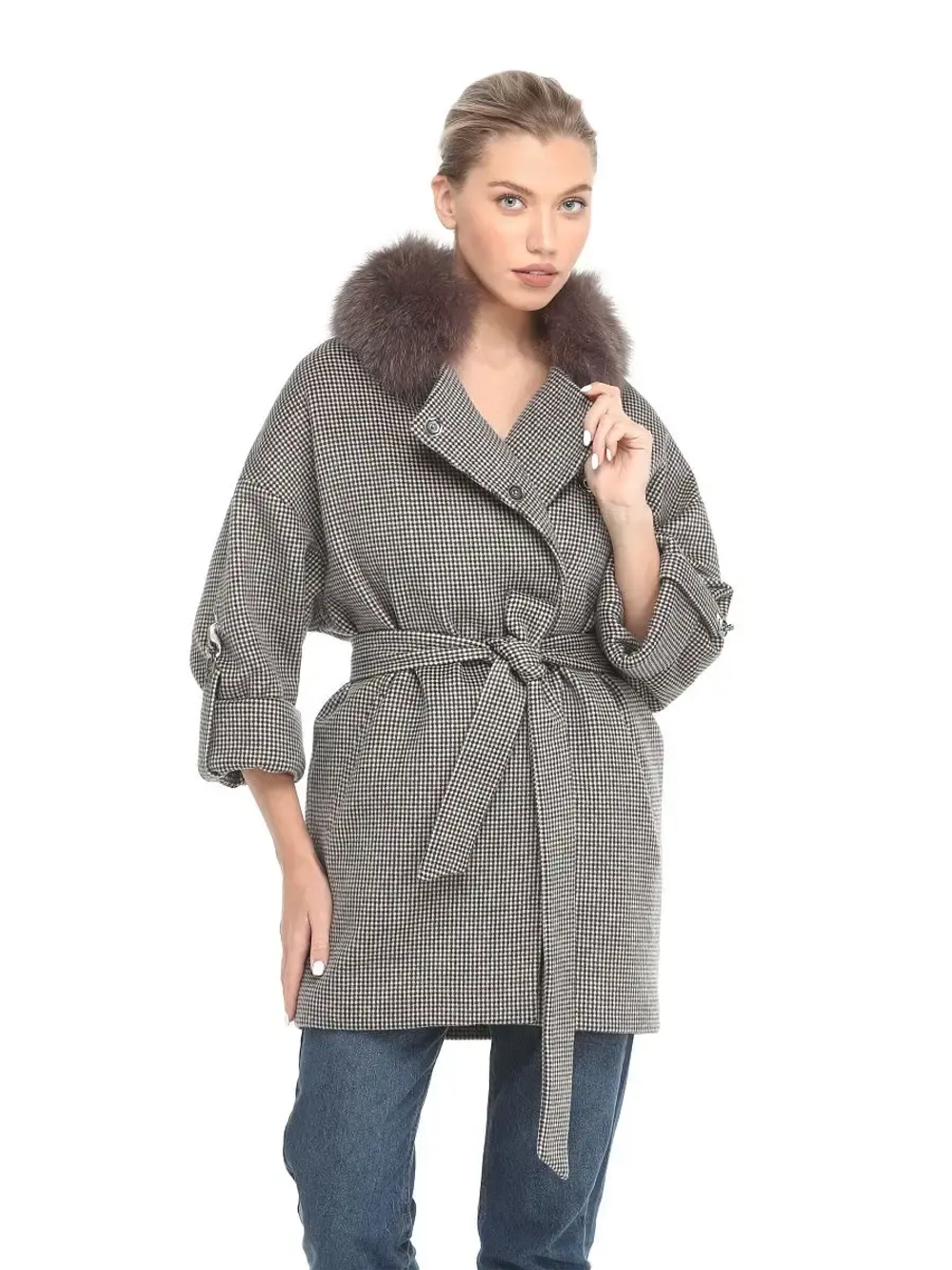 Пальто женское из натуральной кожи