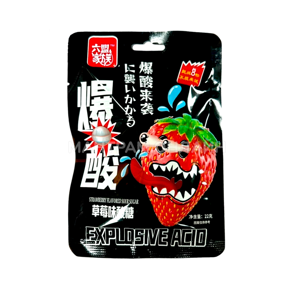 СТОП-ЦЕНА Карамель Explosive Acid Strawberry Flavored Sour Sugar кислая со вкусом клубники 22 г