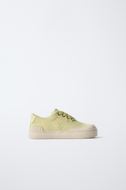 ZARA ХЛОПКОВЫЕ КЕДЫ, ЖЕЛТЫЙ