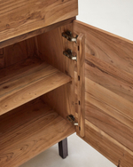 Буфет Uxue из массива акации с беленой отделкой и черной сталью 100 x 155