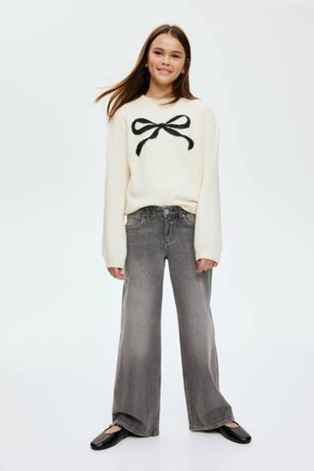 H&M Жаккардовый вязаный свитер, белый