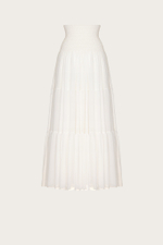 ЮБКА С КОКЕТКОЙ ИЗ МОЛОЧНОГО КРЕП - ШИФОНА