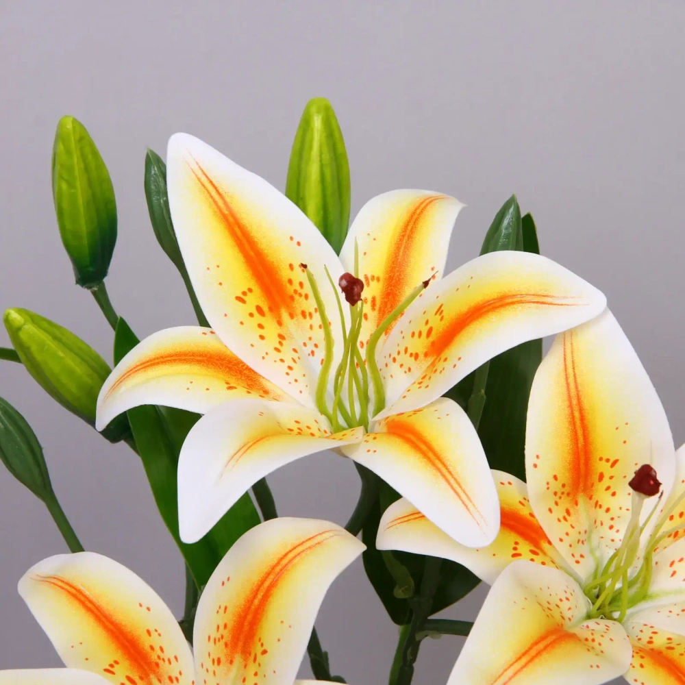 Искусственные цветы «Букет Лилий» 45см, цвет желтый