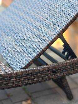 Шезлонг, лежак из искусственного ротанга МАРА «MARA» в комплекте в матрасом — Dark Brown