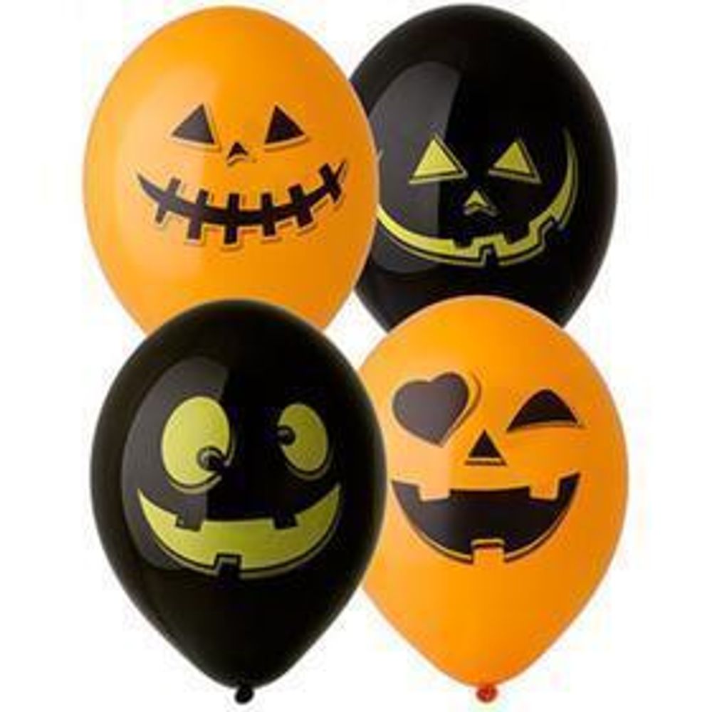 B Шар 14"/36 см, пастель, "Хэллоуин. Тыква" (БГ-17)  Изображение3