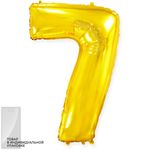 Шар (40"/102 см) Цифра, 7, Золото, 1 шт. в упак.