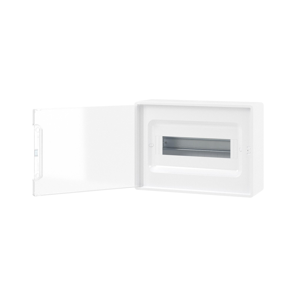 Щиток 12 мод настенный.,IP41 белый, прозрачной дверцей, с 2 шин. PEN на 8+6 отв.