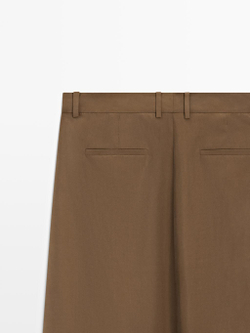 Massimo Dutti Юбка миди из 100% шелка со сборками - STUDIO, карамельный