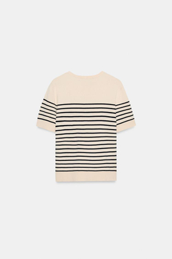 ZARA СВИТЕР В ПОЛОСКУ С КОРОТКИМИ РУКАВАМИ, ПОЛОСКИ