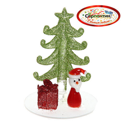 Фигурка «Дед Мороз с подарком у ёлочки» 8см