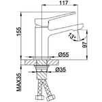 Смеситель для раковины, Frap, с картриджем, чер, F1061